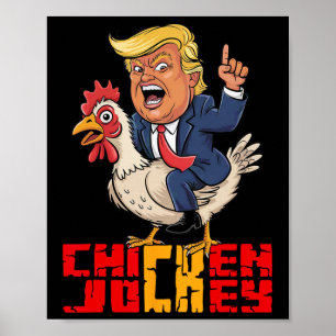 Affiche Jockey de poulet Trump Mème politique drôle