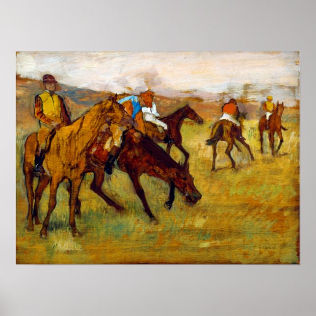 Affiche Jockey et Cheval (avant la course), Edgar Degas (Devant)