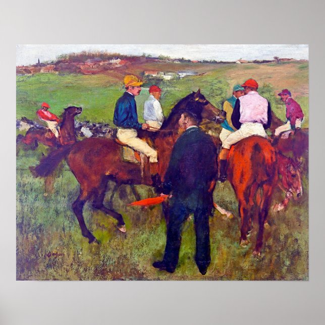 Affiche Jockey et Cheval (avant la course), Edgar Degas (Devant)