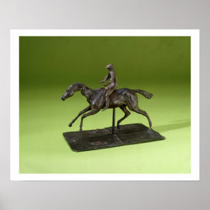 Affiche Jockey sur un cheval (bronze)