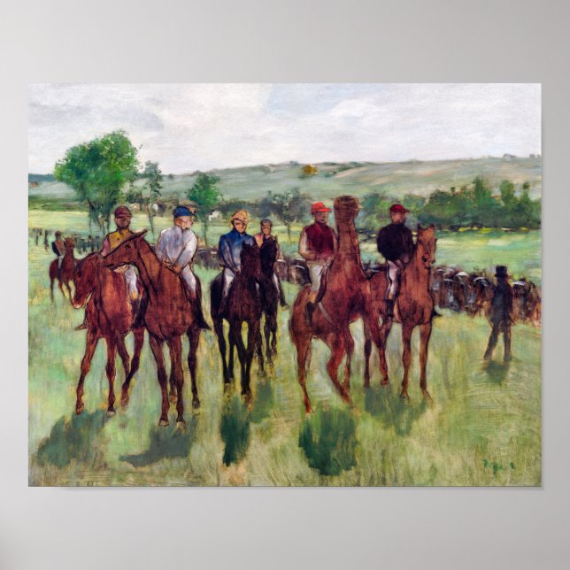 Affiche Jockeys et chevaux de course, Edgar Degas (Devant)
