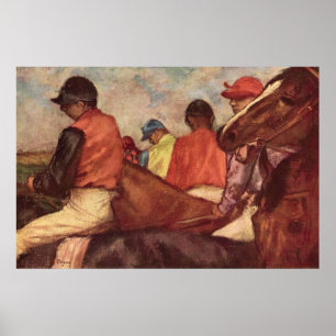 Affiche Jockeys par Edgar Degas, Art de course de chevaux 
