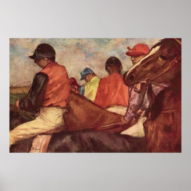 Affiche Jockeys par Edgar Degas, Art de course de chevaux  (Devant)