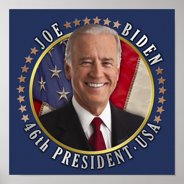 Affiche Joe Biden 46e Président USA Photo commémorative (Devant)