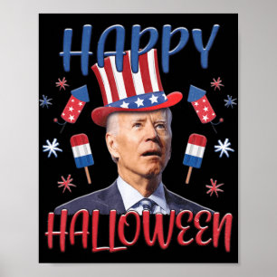 Affiche Joe Biden a confondu Joyeux 4ème d'Halloween Quatr