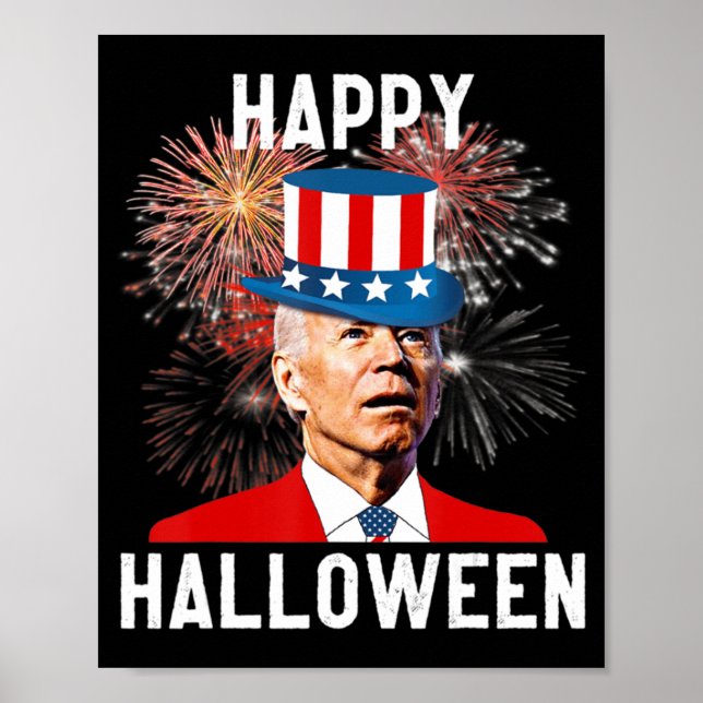 Affiche Joe Biden Bonne Halloween Pour Amusants Juillet (Devant)