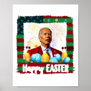 Affiche Joe Biden drôle Joyeuses Pâques Confus 4 juillet