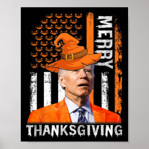 Affiche Joe Biden Joyeux Halloween Joyeux Thanksgiving Us 