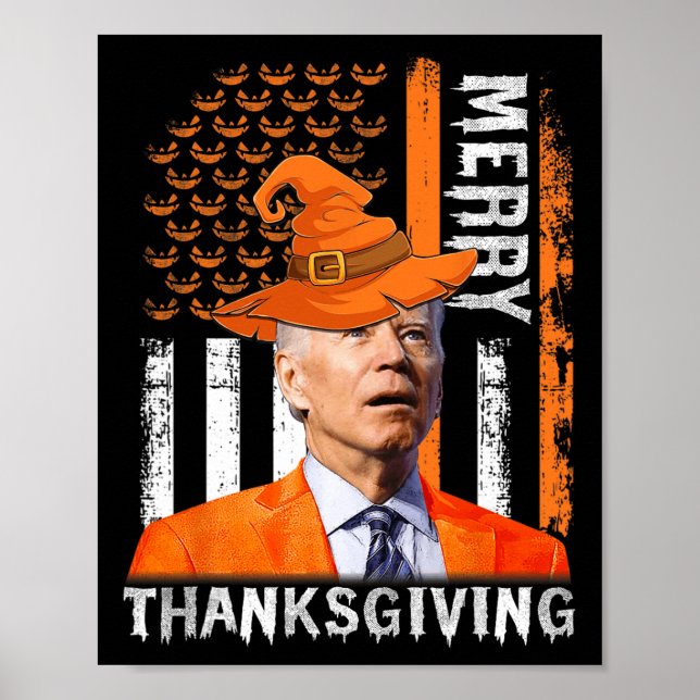 Affiche Joe Biden Joyeux Halloween Joyeux Thanksgiving Us  (Devant)
