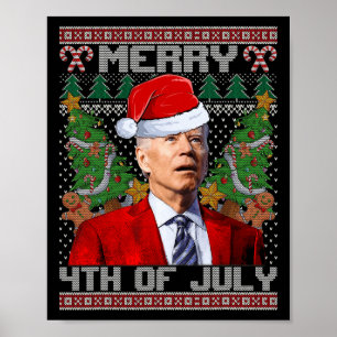 Affiche Joe Biden Joyeux Noël 4 juillet Laid Pour Qui