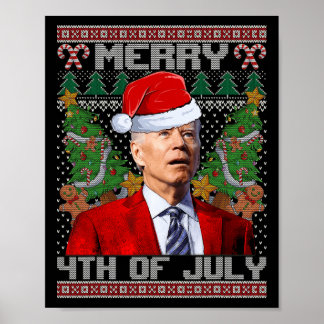 Affiche Joe Biden Joyeux Noël 4 juillet Laid Pour Qui