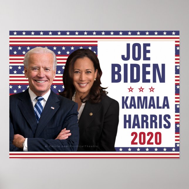 Affiche Joe Biden Kamala Harris 2020 Photo du président am (Devant)