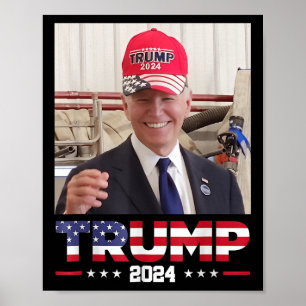 Affiche Joe Biden Portant Un Casquette Trump