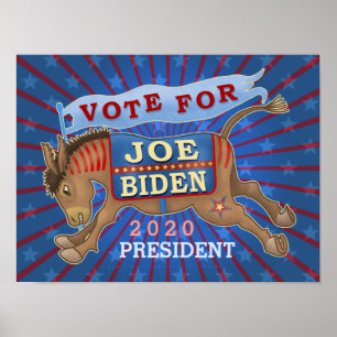 Affiche Joe Biden pour le président 2020 Démocrate Donkey