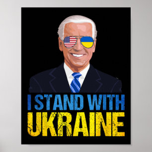 Affiche Joe Biden Soutenez l'Ukraine - Soutien américain à