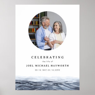 Affiche JOEL Minimaliste Photo d'eau de l'océan Funéraille