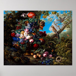 Affiche Johann Baptist Drechsler : Vie morte florale 