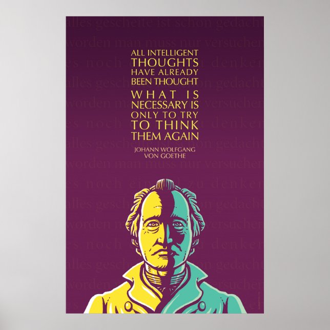 Affiche Johann W von Goethe Citation Inspirationnelle : Pe (Devant)