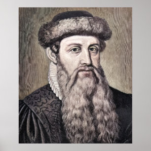 Affiche Johannes Gutenberg - Inventeur