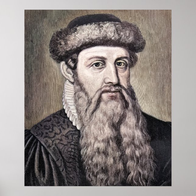 Affiche Johannes Gutenberg - Inventeur (Devant)