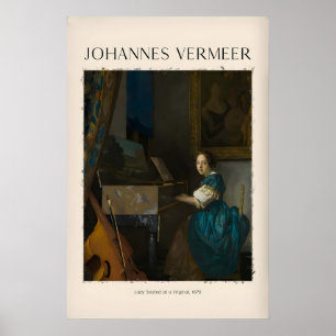 Affiche Johannes Vermeer Dame assise au virginal670