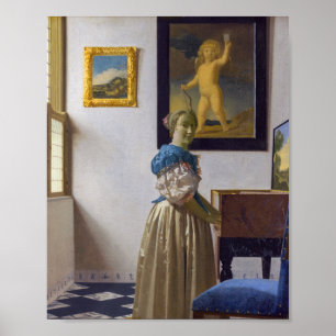 Affiche Johannes Vermeer - Dame debout devant un virginal
