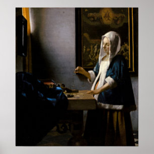 Affiche Johannes Vermeer - Femme tenant un équilibre