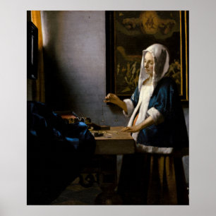Affiche Johannes Vermeer - Femme tenant une balance