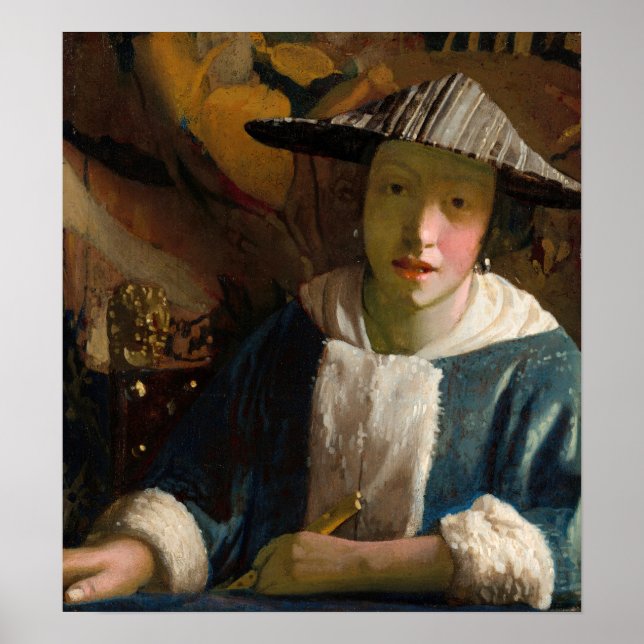 Affiche Johannes Vermeer - Fille avec une Flûte (Devant)