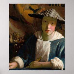 Affiche Johannes Vermeer - Fille avec une Flûte