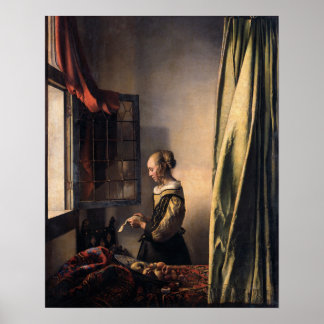 Affiche Johannes Vermeer, Girl Reading a Letter
