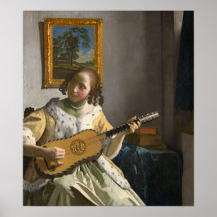 Affiche Johannes Vermeer - Guitare
