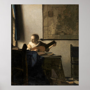 Affiche Johannes Vermeer - Jeune Femme avec un Luth