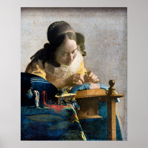 Affiche Johannes Vermeer - La Dentellière