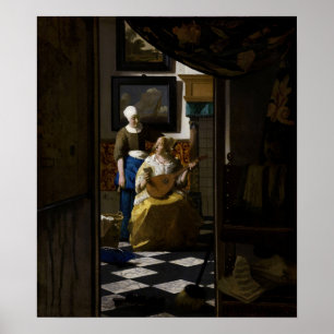 Affiche Johannes Vermeer - La lettre d'amour