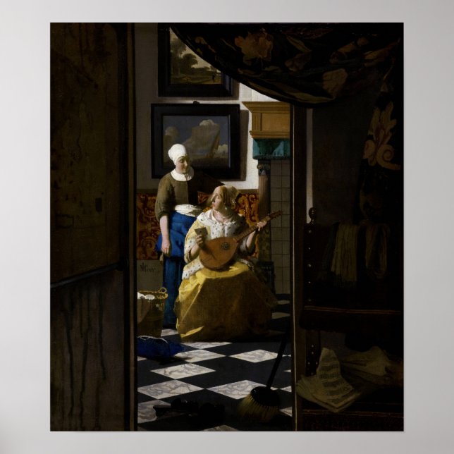 Affiche Johannes Vermeer - La lettre d'amour (Devant)