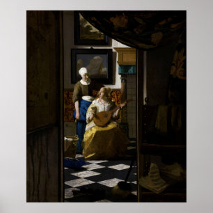 Affiche Johannes Vermeer - La Lettre d'amour
