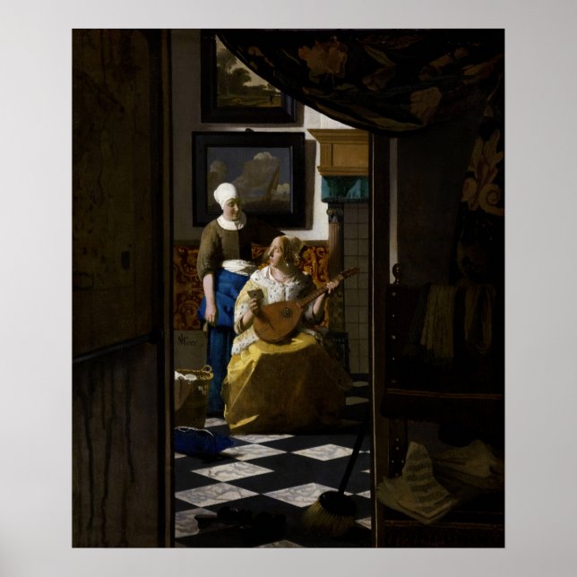 Affiche Johannes Vermeer - La Lettre d'amour (Devant)