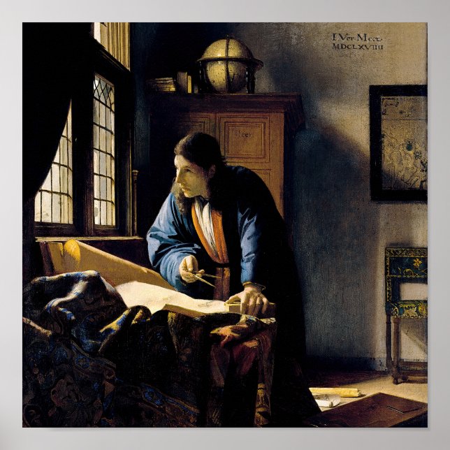 Affiche Johannes Vermeer - Le Géographe (Devant)