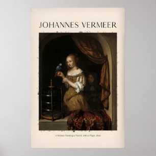Affiche Johannes Vermeer Une femme nourrissant un perroque