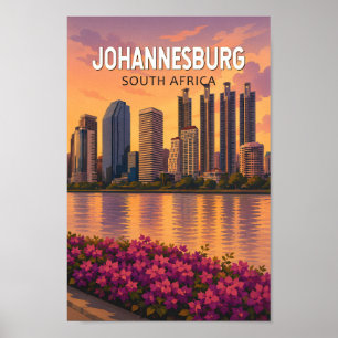 Affiche Johannesburg Afrique du Sud Illustration Voyage Ar
