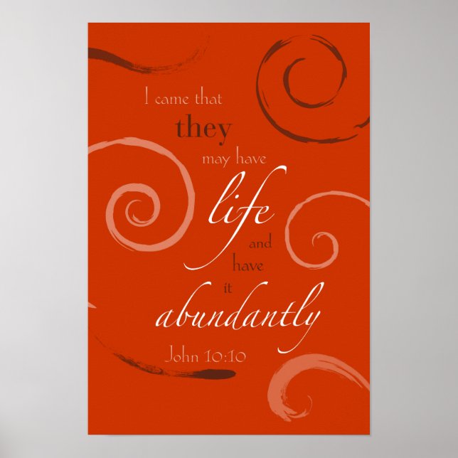 Affiche John 10:10 - Choisissez votre propre couleur! Pers (Devant)