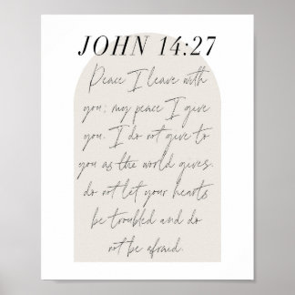 Affiche John 14:27 Mini Boho Arc Beige Script