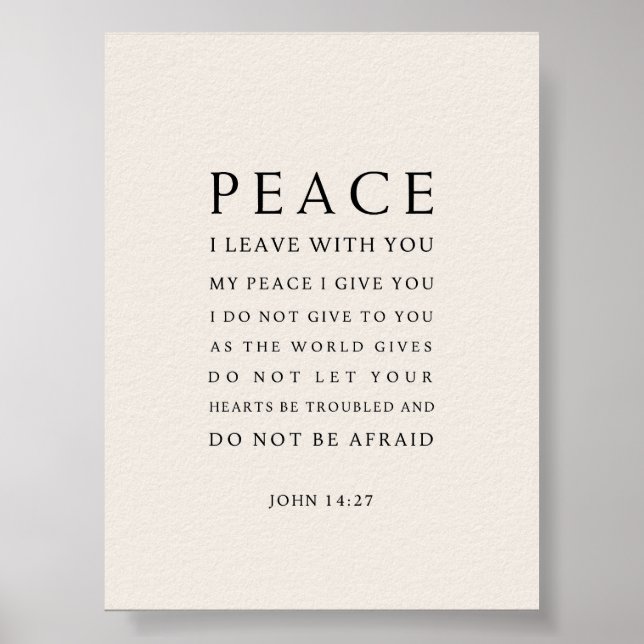 Affiche John 14:27 Peace I leave with you (Devant)
