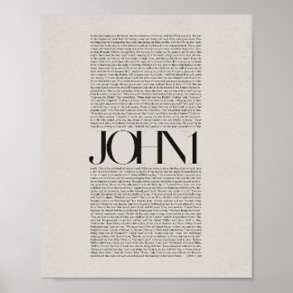 Affiche John 1 - Bible Verse Écriture moderne Wall Art