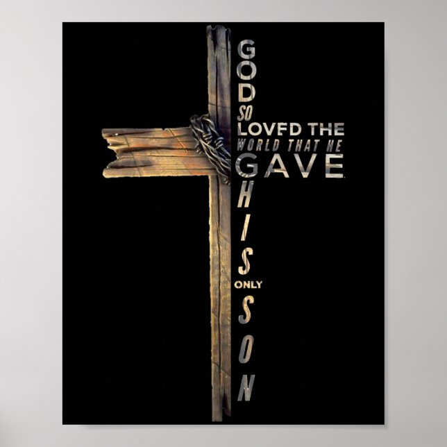 Affiche John 3_16 Bible de la Croix chrétienne (Devant)
