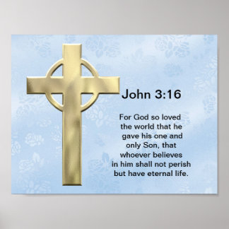 Affiche John 3:16 (bleu)