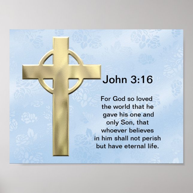 Affiche John 3:16 (bleu) (Devant)