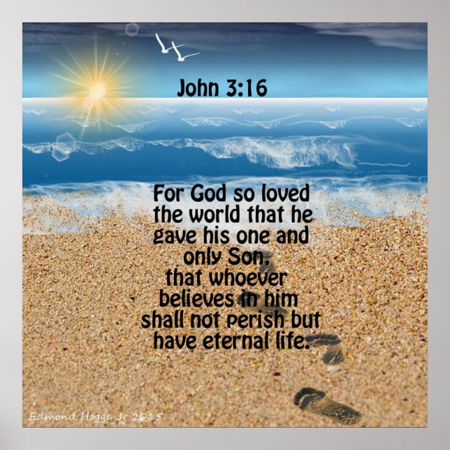 Affiche John 3:16 Écriture (Devant)