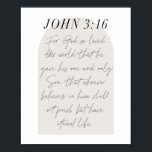 Affiche John 3:16 Mini Boho Arc Beige Script<br><div class="desc">Pour Dieu tant aimé le monde...  -John 3:16 Mini Boho Arc Beige Script</div>